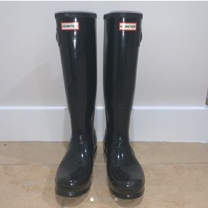 Hunter Tall Black Gloss Rain Boots